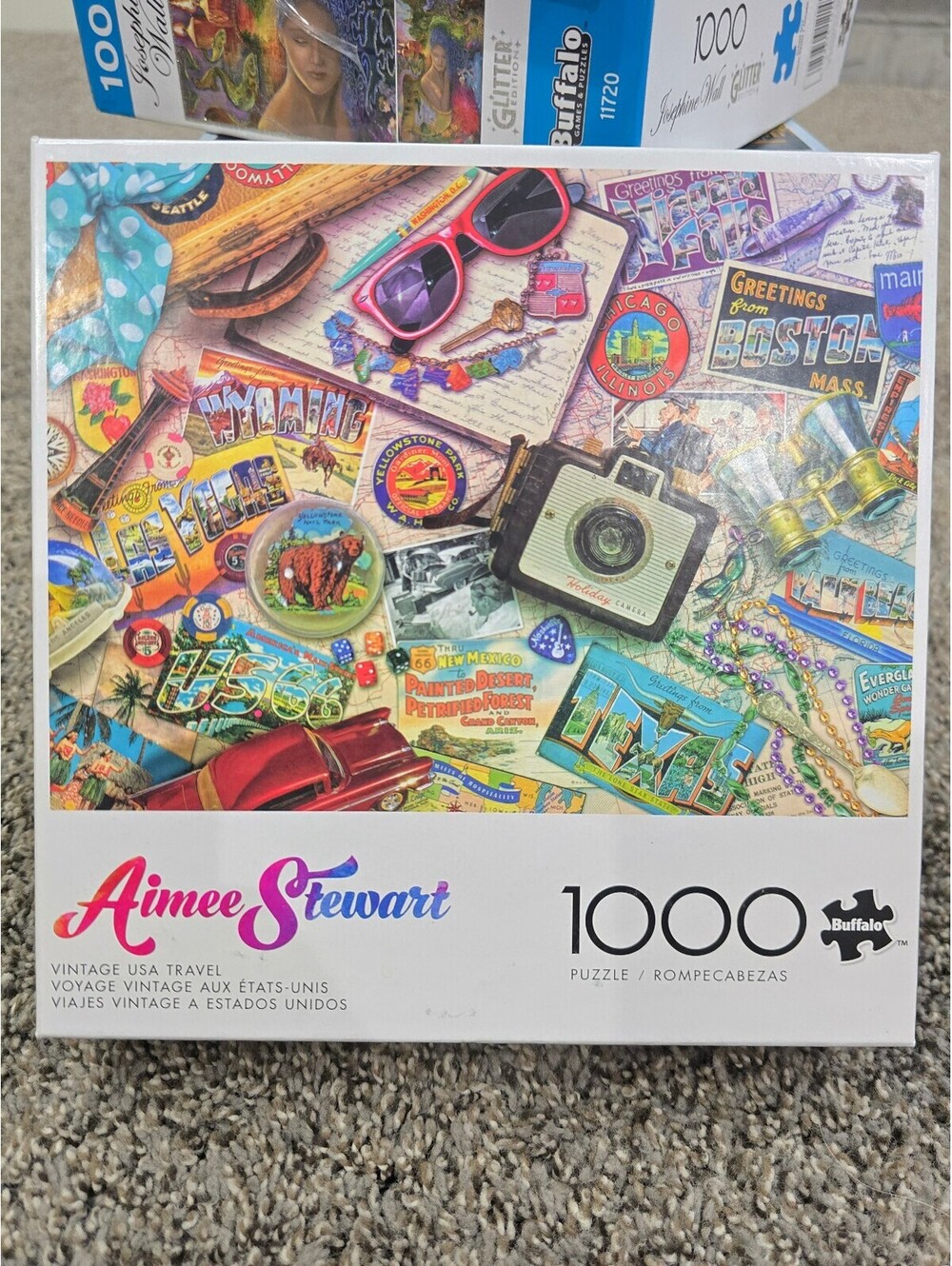 Aimee Stewart Vintage USA Travel 1000 Pc Jigsaw Puzzle Buffalo Games
